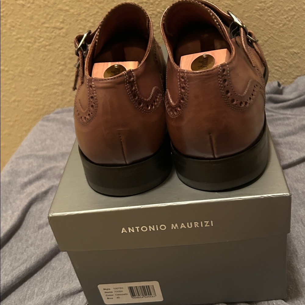 Antonio Maurizi brown double monk strap size 12 EUC in box - Picture 4 of 11